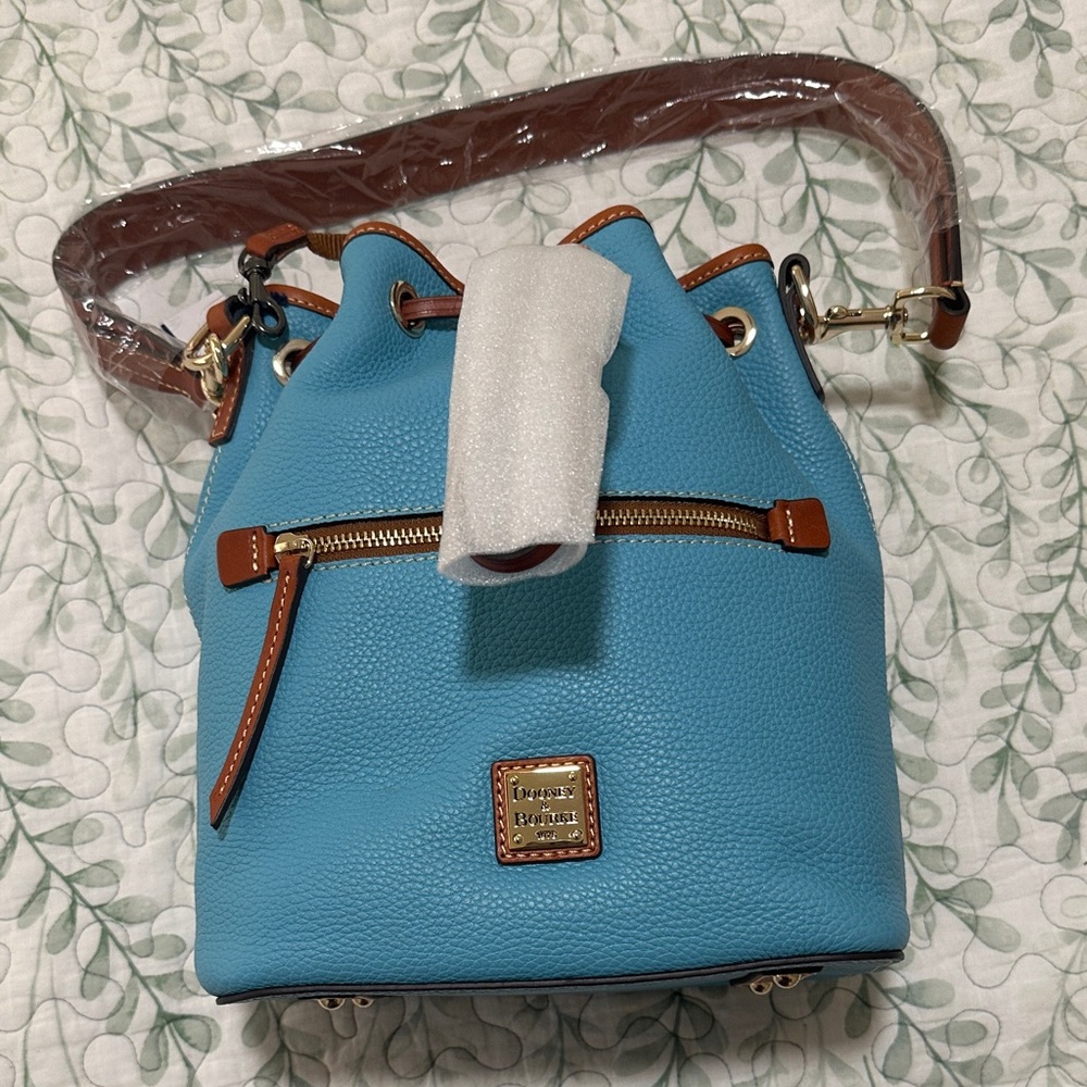 Dooney & Bourke Sky Blue and Tan Shoulder Bag
